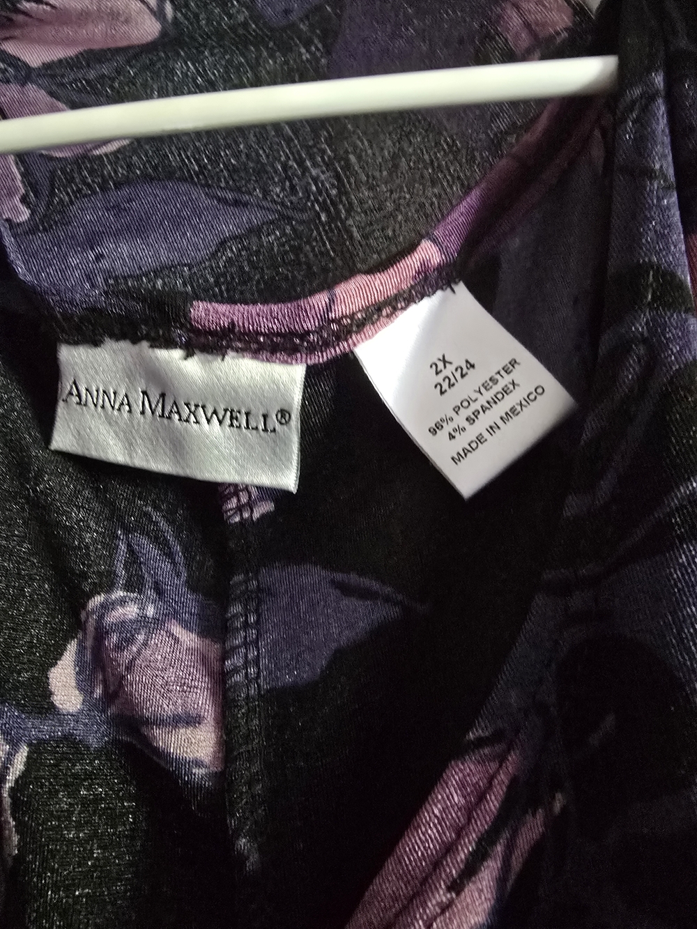 Black Maxi Dress with Purple Floral Overlay - Elegant Evening Maxi Dress - Picture 2 of 2
